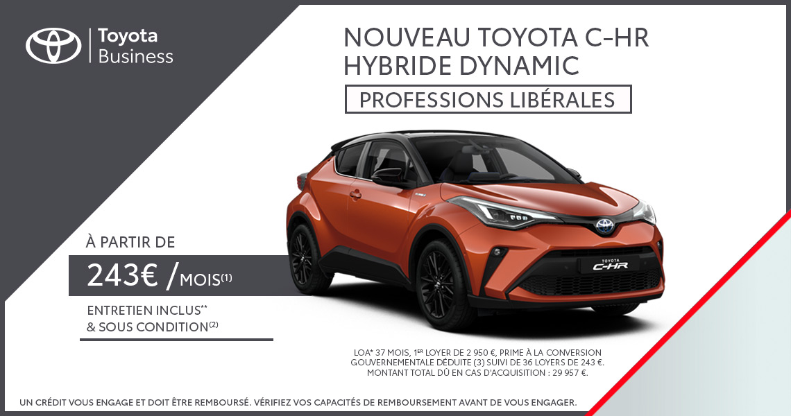 Nouveau Toyota C-HR Hybride Dynamic Professions Libérales