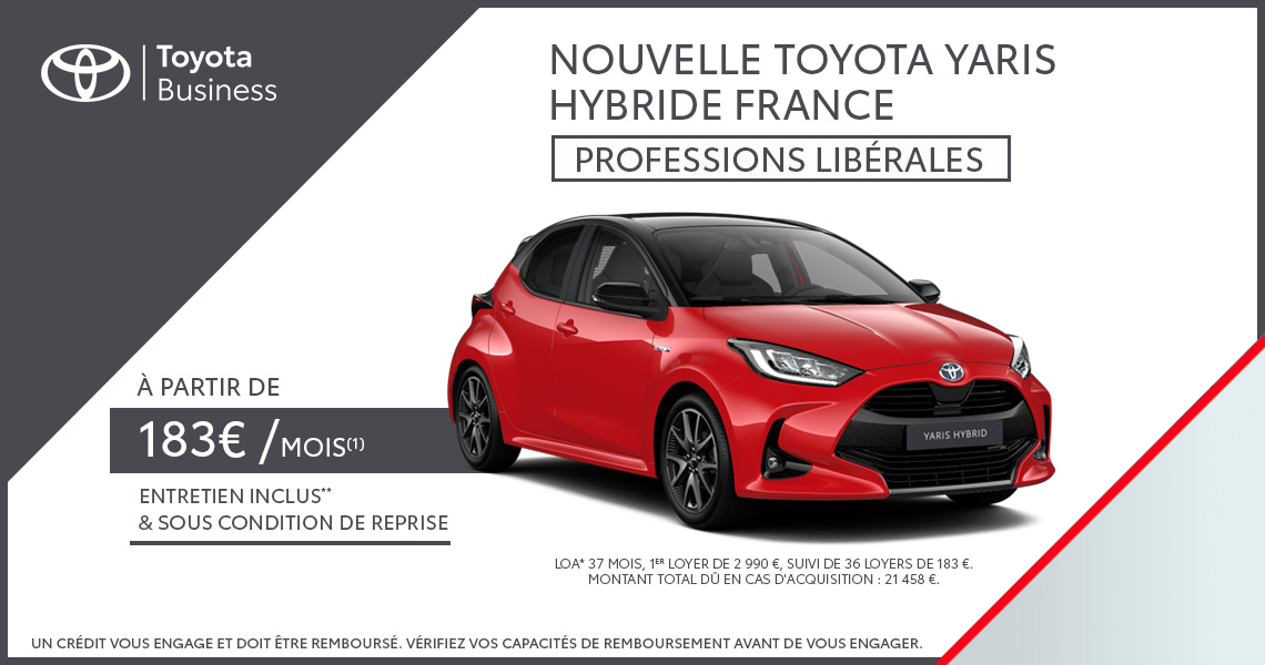 Nouvelle Toyota Yaris Hybride France Professions Libérales