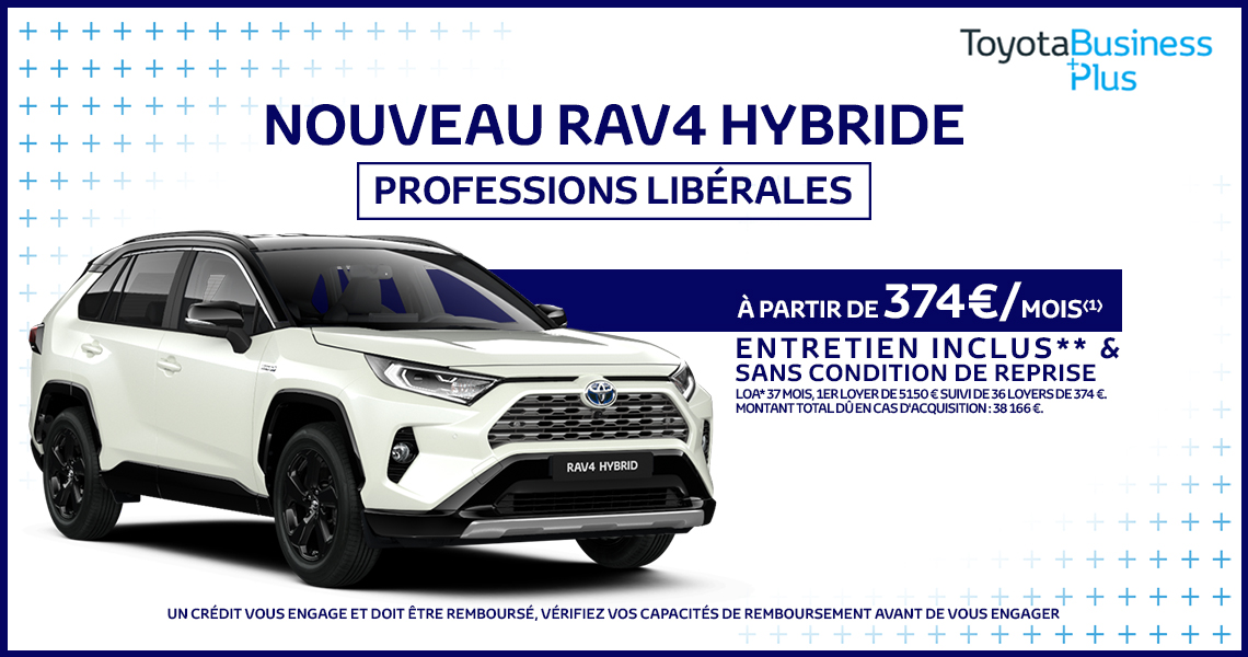 Nouveau Toyota RAV4 Hybride Professions Libérales
