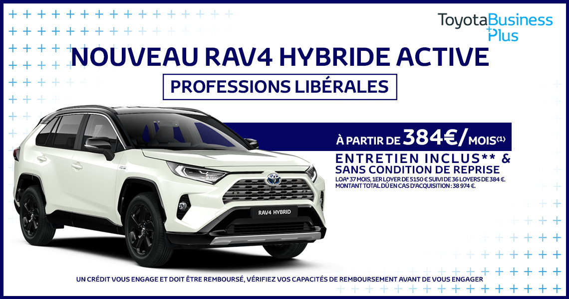 Nouveau Toyota RAV4 Hybride Active Professions Libérales
