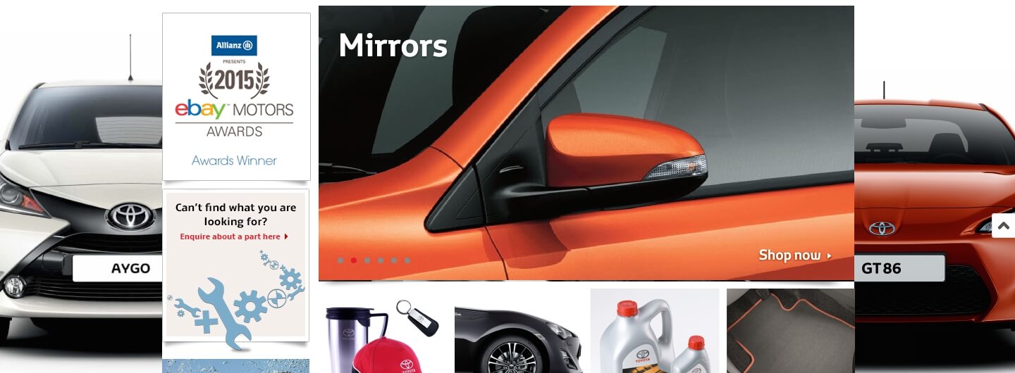 Toyota's range of parts & accessories on display.