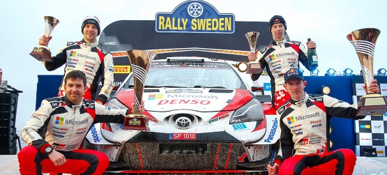 Toyota Yaris WRC de Evans vence na Suécia e Rovanperä em 3º